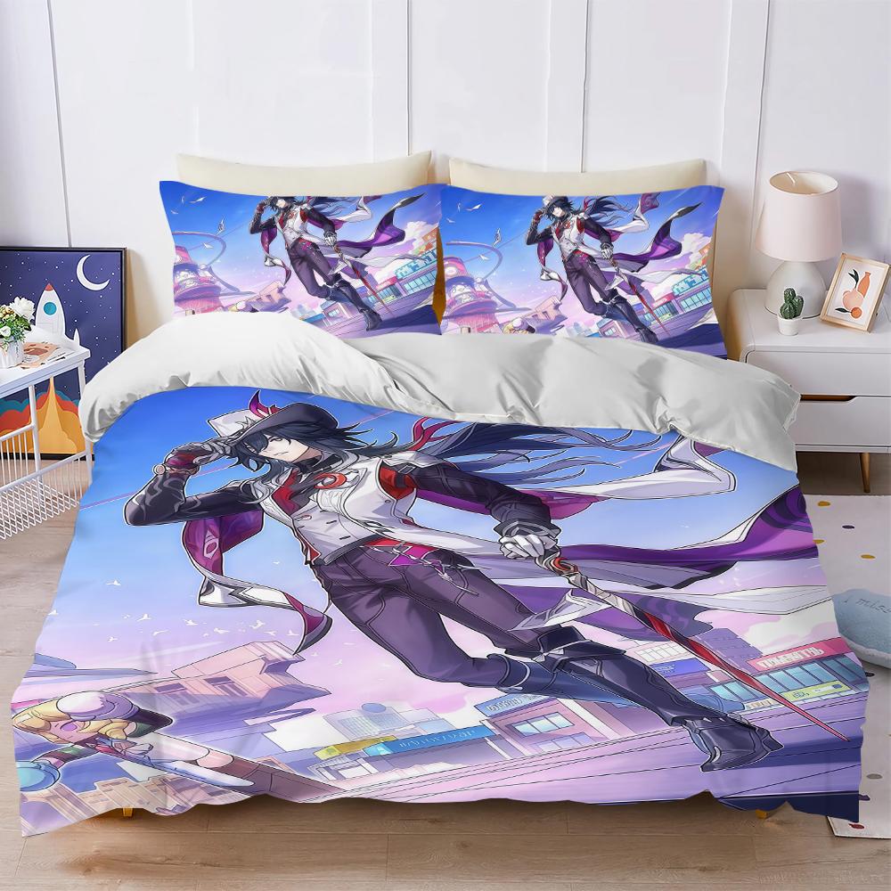 Game Honkai Star Rail Ashveil Duvet Cover Set Soft Wash Bed 3 Piece Summer Comfortable Student Dormitory Home Baby Bedding Best