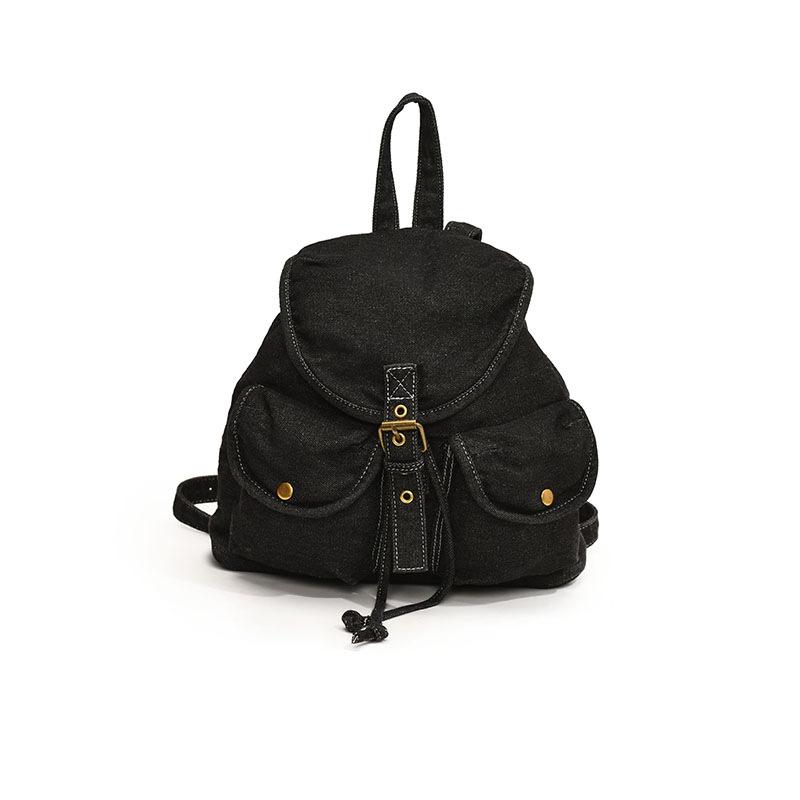 Casual Denim Flip Backpack Women Mochilas Daypack Ladies Vintage Travel Bag Girls School Bags Anti-Theft Rucksack for Woman Sac