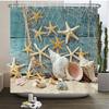 3d Beach Scenery Shower Curtains Sea Ocean Mediterranean Bathroom Curtain Waterproof Cloth Decoration 180*240cm Bath Curtain