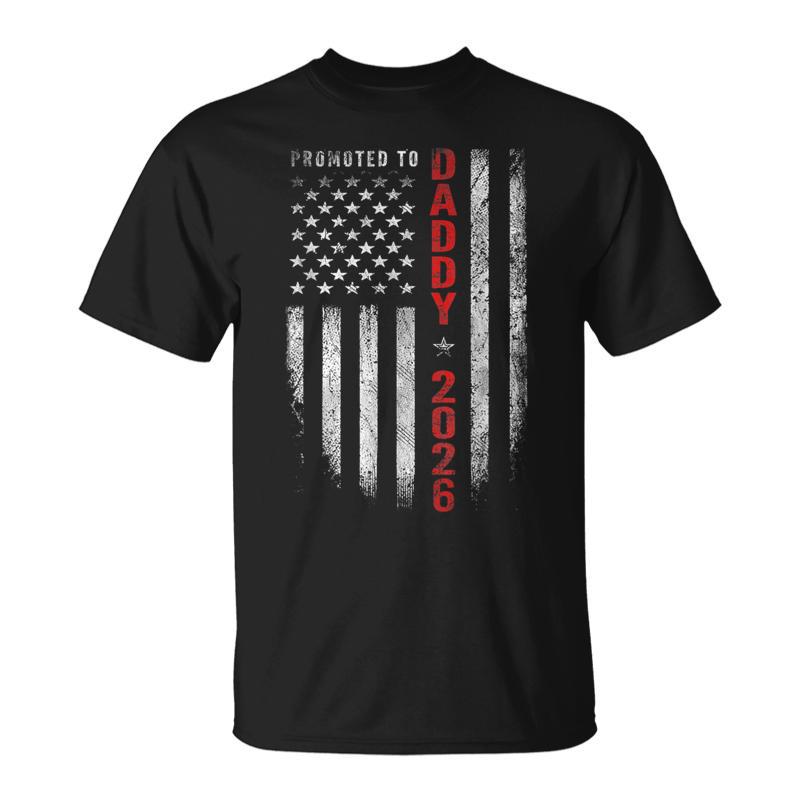 Patriotic Promoted To Daddy Est 2026 First Time Dad T-Shirt