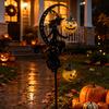 Solar Halloween Garden Stake Light Black Cat Moon Pumpkin LED Outdoor Yard Lawn Pathway Decorative Metal Art Spooky Party Decor