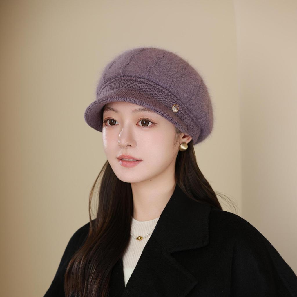 Winter Old Lady Mother Windproof Warm Cold Rabbit Fur Knitted Hat Middle Aged and Elderly Grandmother Woolen Hat Women Outdoor