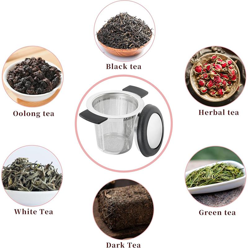 Tea Infuser Basket Stainless Steel Tea Strainer Tea Filter With Small Strainer And Lid Tea Diffuser For Loose JT340
