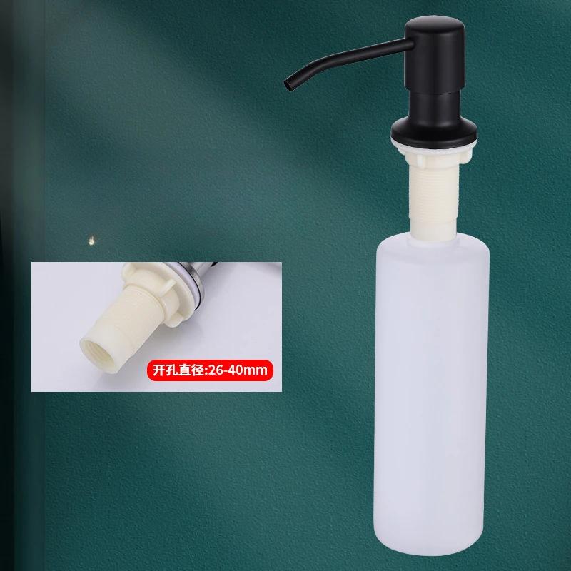 Soap Dispenser for Kitchen Sink Stainless Steel Refill From The Top Built in Design for Counter with Liquid Large Bottle