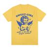 Sweet Girl with Anger Issues T Shirt Funny Angel Lovers T-shirts 100% Cotton Casual Oversized Short Sleeve Tee Shirt Unisex