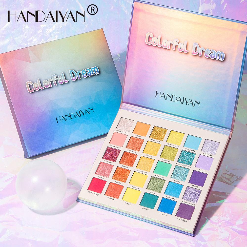 Handaiyan 30 Colors Shimmer Matte Glitter Dreamy Rainbow Palette Eye Shadow Plate