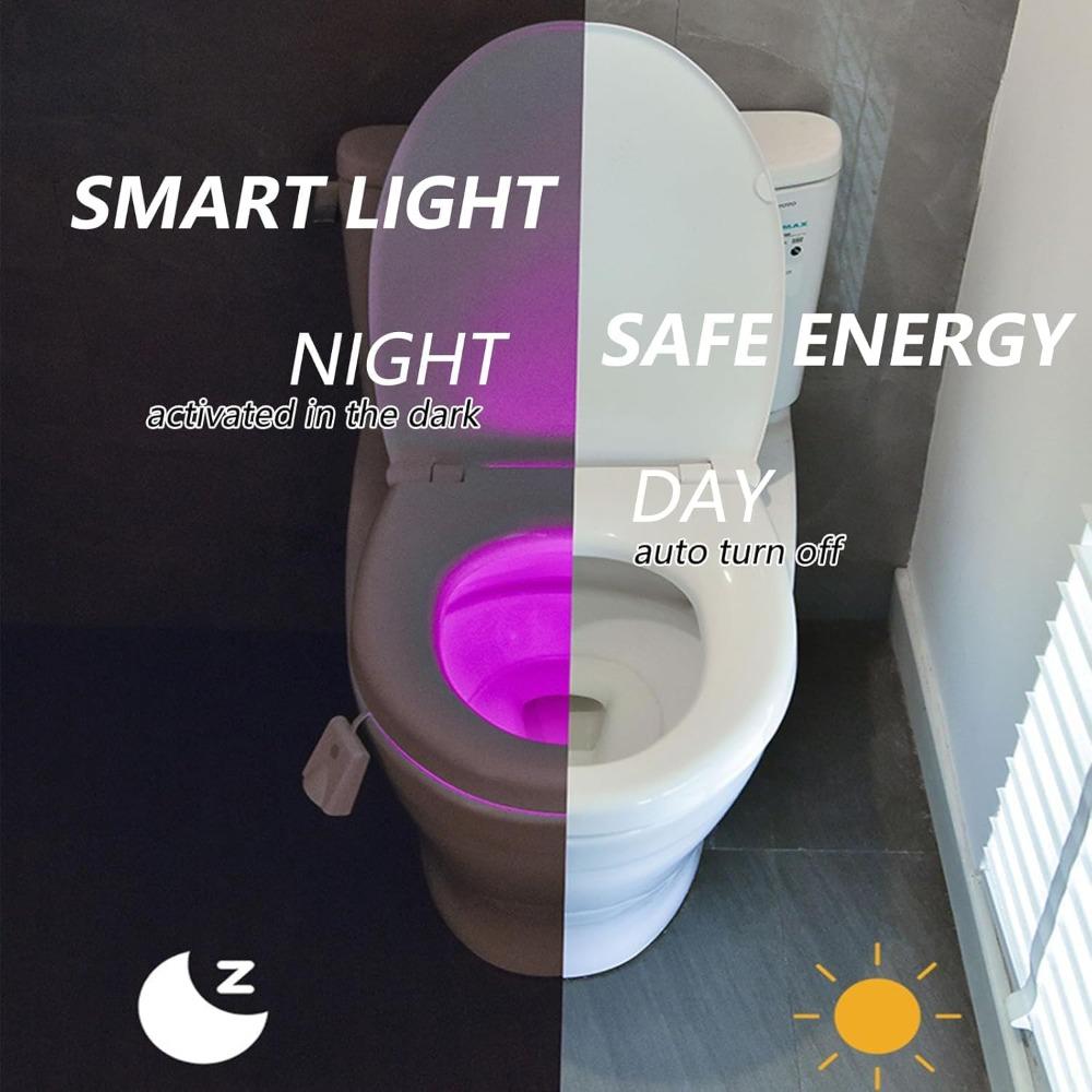 Bewegungssensor Toilettenlicht 16 Farbwechselnde LED-Nachtlicht mit Sternenprojektor USB-wiederaufladbare Badezimmerlampe für Kinder Erwachsene