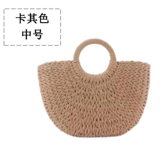 New Straw Woven Bag Versatile Handwoven Bag Women's Vegetable Basket Handbag Large Capacity Holiday Wind Beach Bag