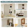 Pleated Folding Door Curtains Natural Blackout Room Valance Curtains with Hooks for Door Way, Accordion Style Closet Privacy