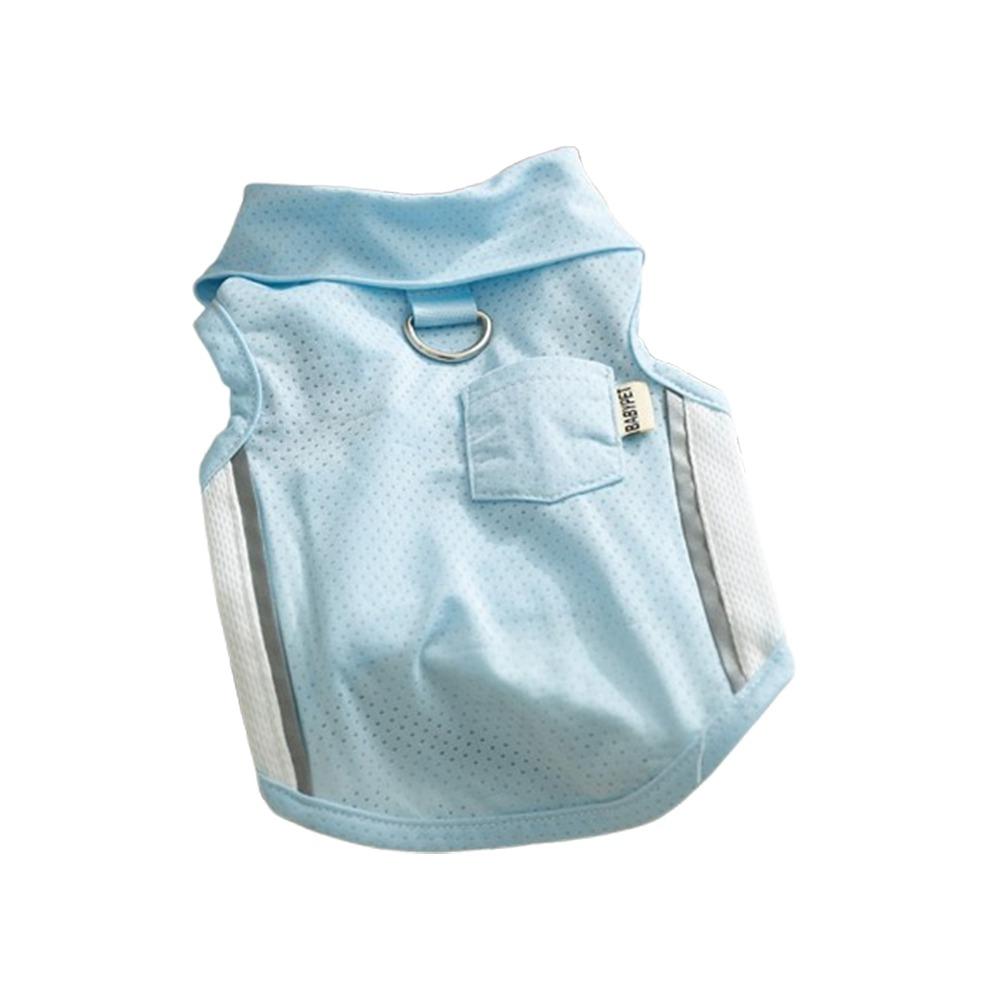 

Безрукавный сетчатый жилет для питомца, защита от солнца, прохладная толстовка для собаки, креативная футболка для собаки, четыре сезона S синий