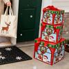 Christmas Nesting Boxes Set Storage Scene Prop With Bow 3-Box Stackable For Christmas For Bedroom Dining Room Living Room Yard