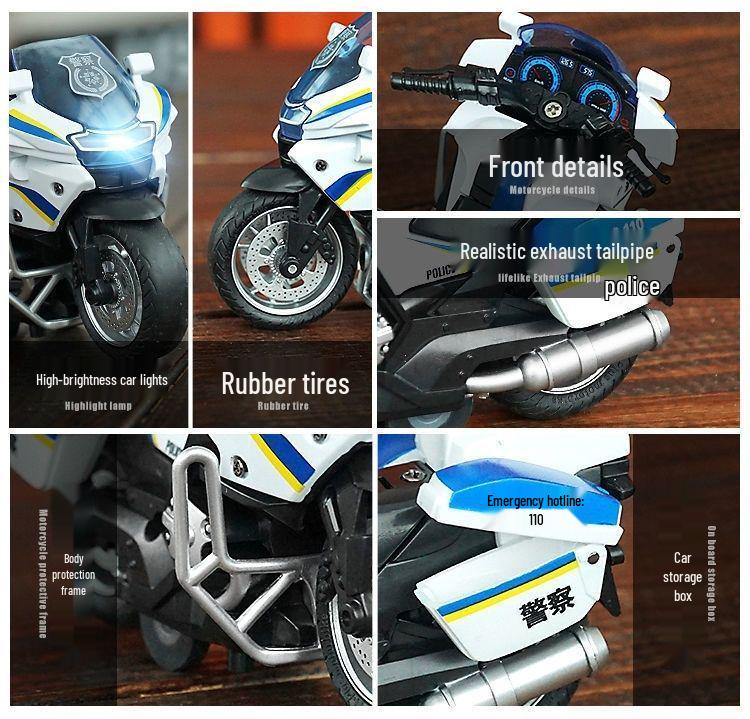 Toy Police Car & Motorcycle Set for Boys' Birthday