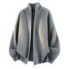 Men's Versatile Round Neck Knitwear Jacket - Stylish, Loose-Fit for Spring, Autumn, Winter