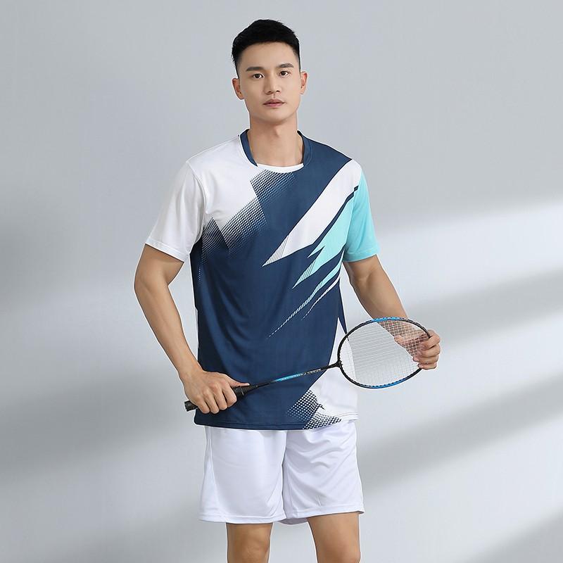 Quick-Dry Badminton Sport Set Men Women Athletic Wear Tennis Volleyball Table Uniform With Number Printing