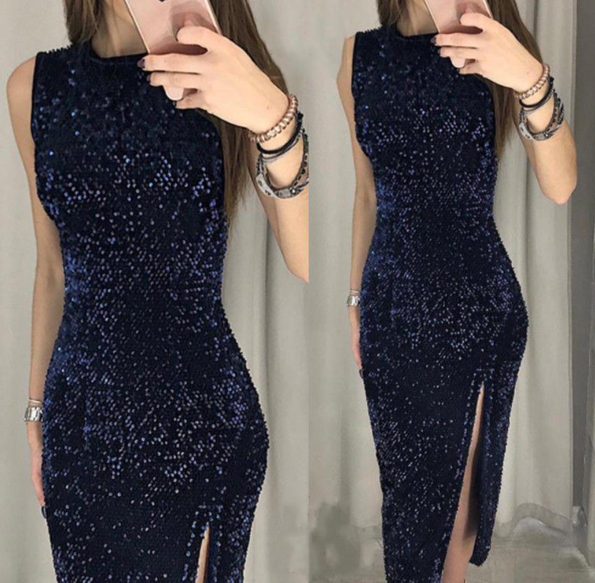 

Женское блестящее длинное платье без рукавов с блестками, вечернее, свадебное, официальное