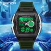 SANDA New Dual Display Watch for Men Sport 5Bar Waterproof LED Luminous Alarm Clock Countdown Multifunction Men Quartz Watch