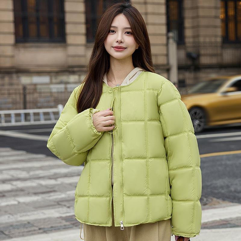 New Down Cotton Clothes Women's Short Warm Winter Tofu Cubes Bread Clothes Small Collarless Jacket
