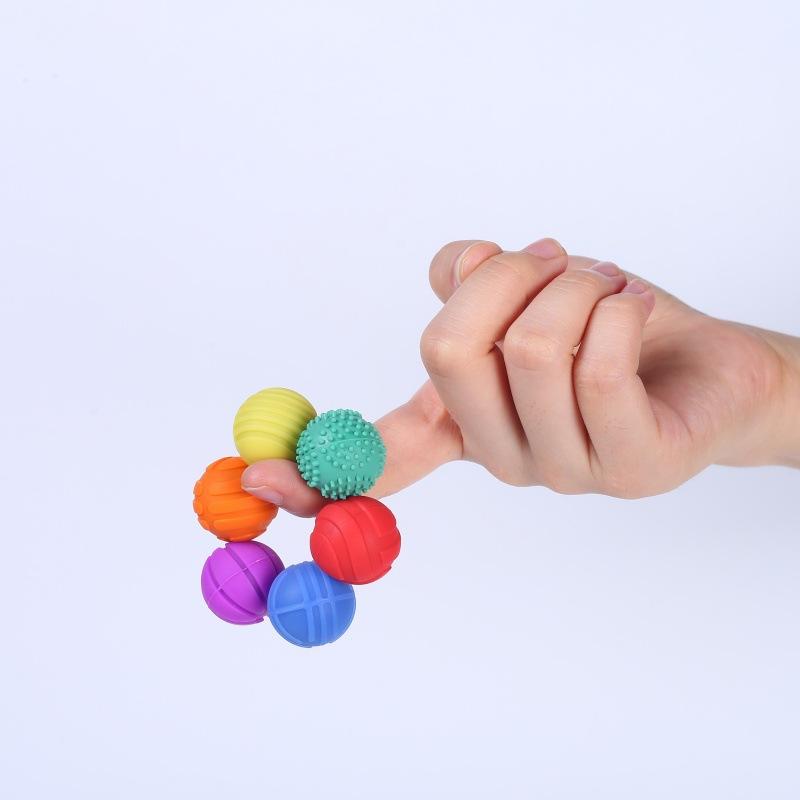 6pcs  Silicone Magnetic Ball Stress Relief Toy Finger Stress Relief Educational Toy Novelty Magnetic Fidget Roller