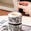 Ceramic Retro Toothpick & Cotton Swab Holder - High-End Home Decor Jar
