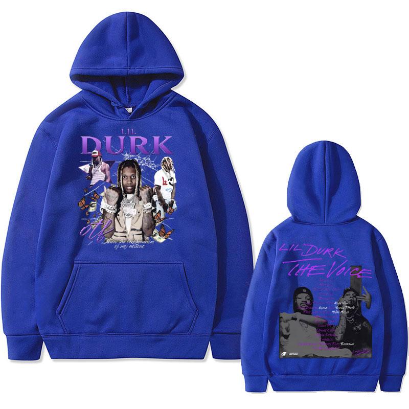 Rapper Lil Durk Grafikdruck Hoodie Herren Damen Hip Hop Mode Vintage Kapuzenpullover Herren Oversized Fleece Baumwolle Hoodies
