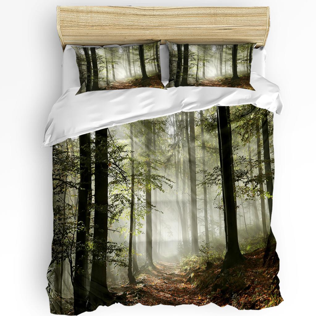 3pcs Bedding Set Canada Lake Landscape Rock Mountain Peaks Trees Duvet Cover Pillow Case Boy Kid Teen Girl Bedding Covers Set