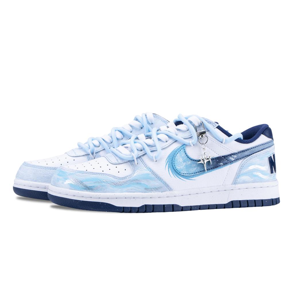 Nike Big Deep Sea Era Cushioning, Wear Resistant Low Top Skateboard Shoes Unisex White Blue 355152-140(Team626-)