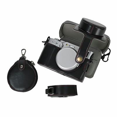 Capa para Câmera Fujifilm X100VI em Couro PU com Abertura para Bateria + Alça + Bolsa de Armazenamento