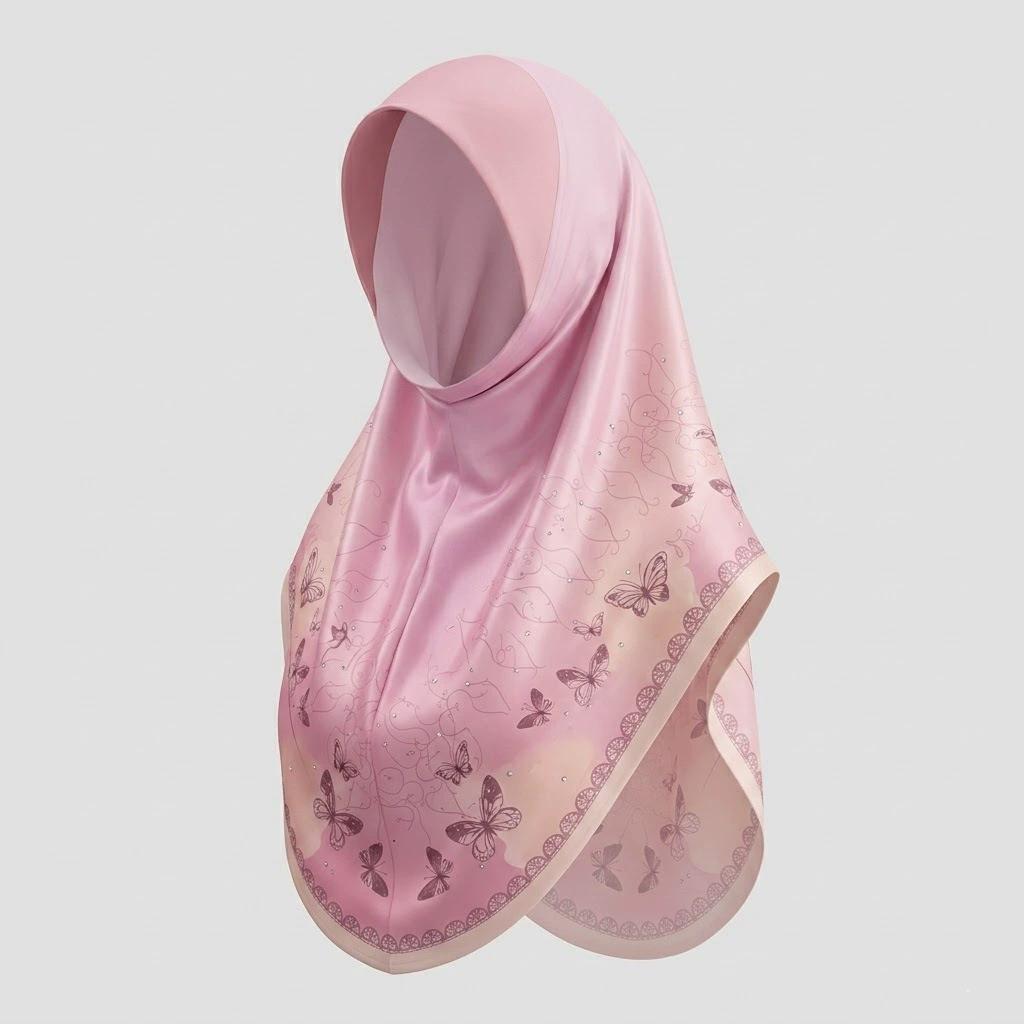 Chiffon Hijabs Women Head Wrap Square Scarf Floral Print Turban Cap