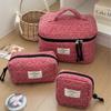 1/3pcs Classic Niche Quilted Heart Grid Makeup Bag Korean Style Portable Large Capacity Storage Toiletry Bag For Outing