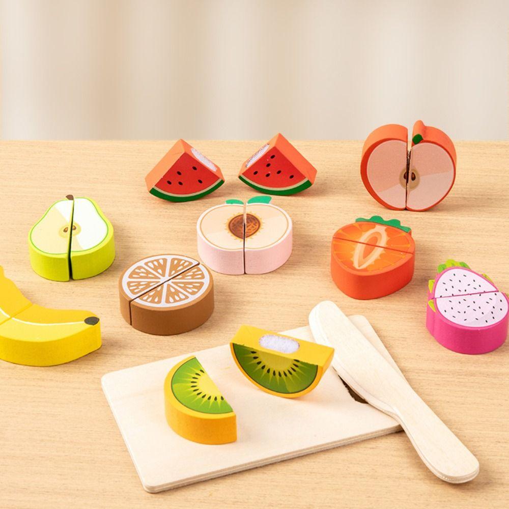 1 set Pretend Vegetables Kitchen Cutting Fruits Toys Children'S Puzzle Toys  Table Bakery Decoration