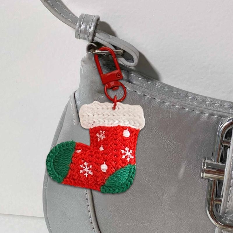 Festives Plush Decorations Chirstmas Tree Shape Hanging Weaving Pendants for Christmas Tree Keychain Backpack