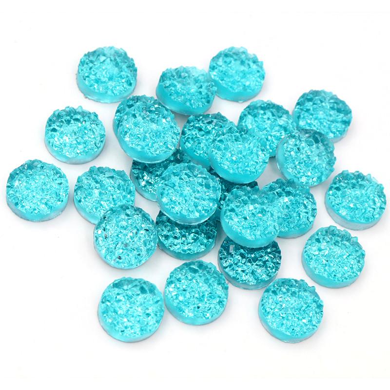 

40pcs 8mm 10mm 12mm Druzy Natural Ore Style Crystal Flat Back Resin Cabochons For Bracelet Earrings DIY Jewelry Making Findings 8mm