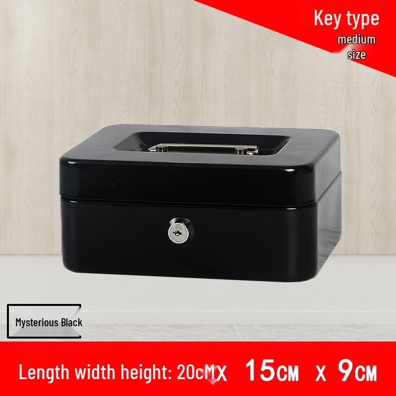 Portable Thickened Metal Cash Box with Lock and Password, Secure Storage Organizer