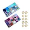 HAMILO Tsumami Zaiku Fabric Scraps for Kanzashi, Crafts, Handmade - Set of 240 Pieces (Blue X Purple) - Perfect Fabric Set for Tsumami Zaiku, Pre-cut