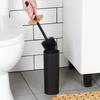 Silicone Toilet Brush Bathroom Toilet Holder Stand Black Bamboo