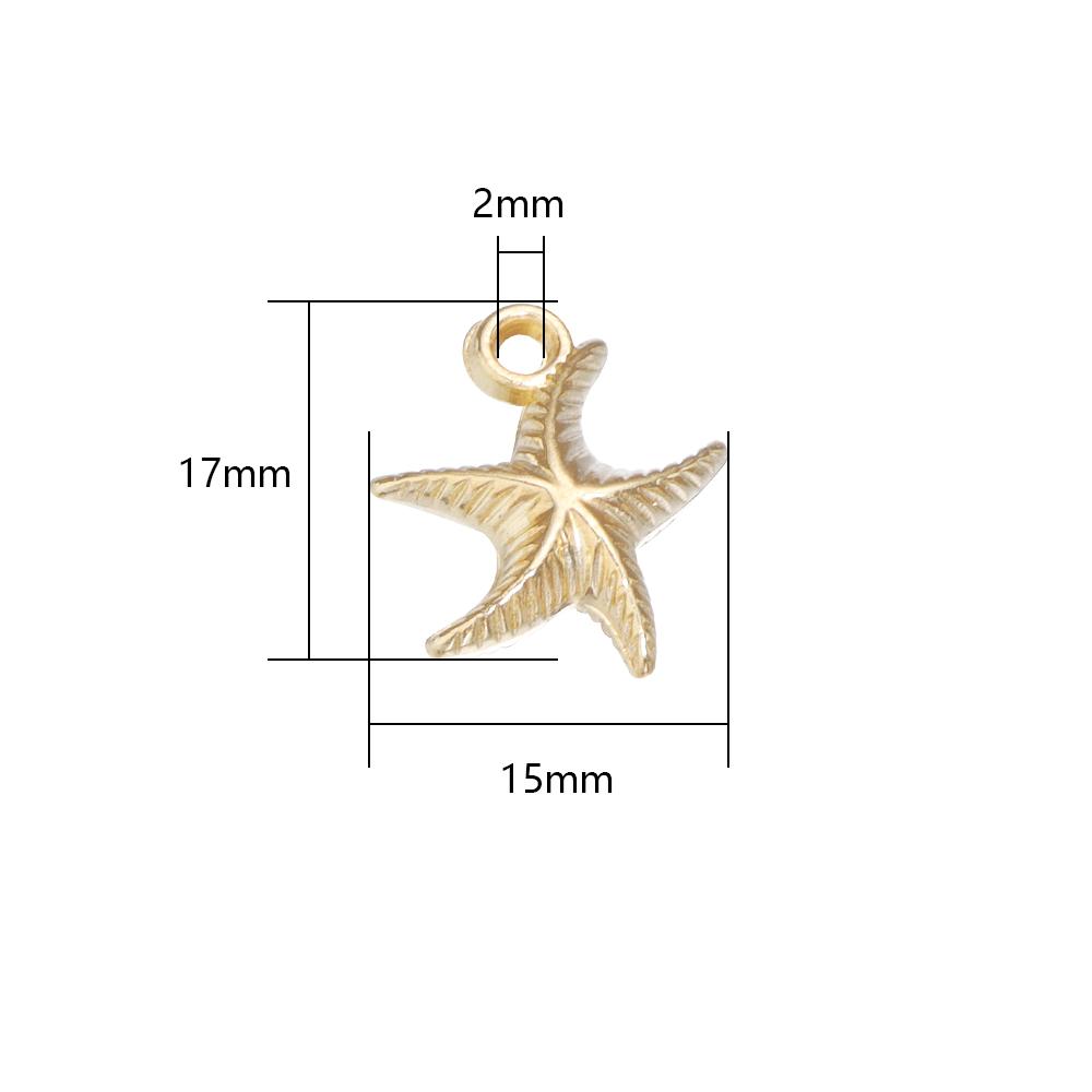 50Pcs/Lot CCB Starfish Shape Pendants Gold Color Charm Loose Spacer Beads for Jewelry Making DIY Bracelet Necklace Supplies