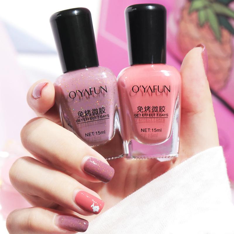 15ml New Non-peelable No-bake Micro-glue Non-fading Nail Polish Sequins Quick-drying Nail Polish
