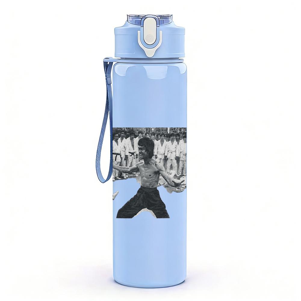 PC Skateboard Rider Minimalist Sketch Print 750ml colorful plastic sports water bottle leakproof pop up lid with straw for outdoor work home use