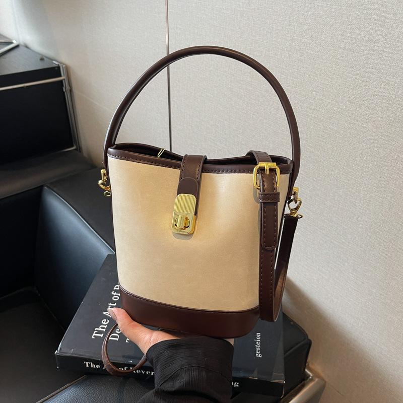Popular small bag women's retro messenger bag casual portable bucket bag