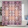 Luxury Boho Pattern Shower Curtain Bath Decor, Pink White Floral Design Print, Waterproof Fabric For Home Bathroom Decoration Si