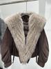 oversized natural real fox fur collar down jacket women's retro temperament personalized warm jacket short top winter