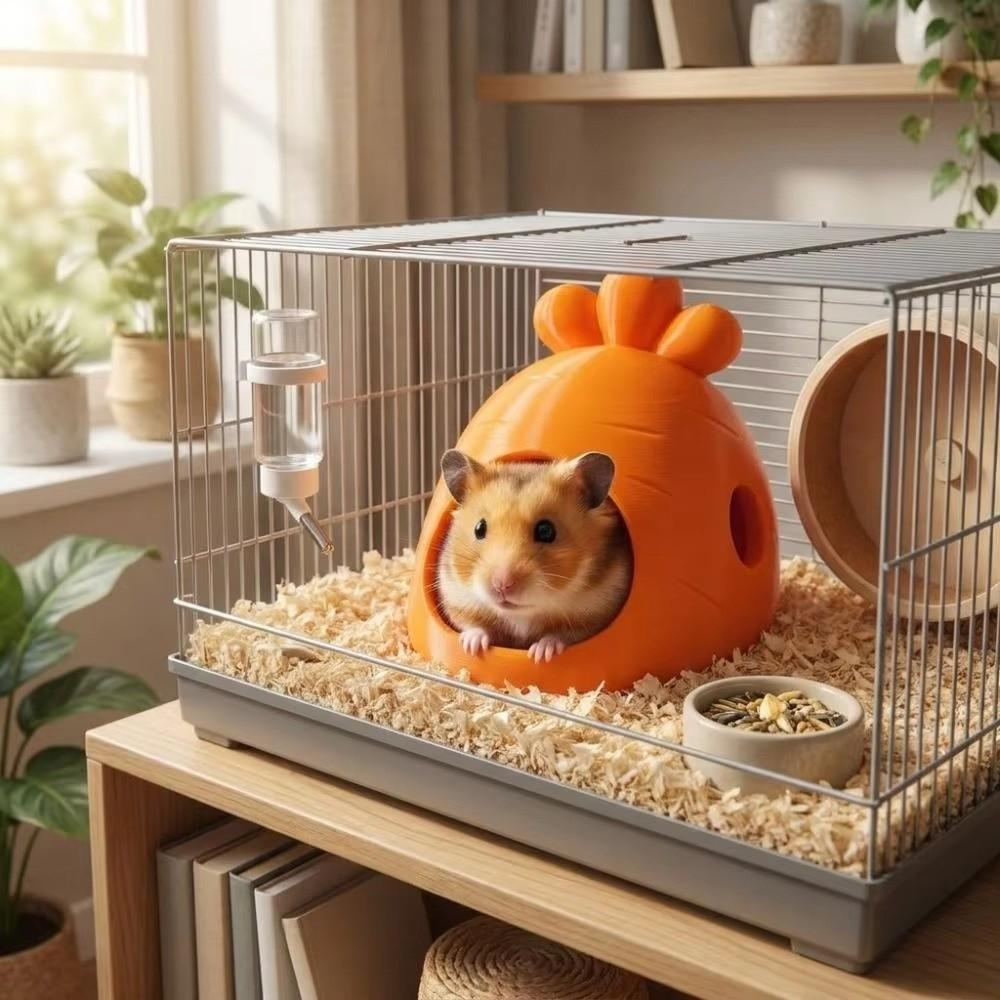 Carrot Shaped Small Pet Sleeping Nest Plastic Hamster Hideout Cute Hamster House For Small Pets
