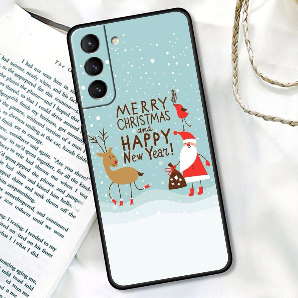 S24Ultra For Samsung Galaxy S21 S20 FE S22 Ultra 10 S23 S24 Plus Phone Case Funda Cover Merry Christmas Gift Santa Claus Snowman