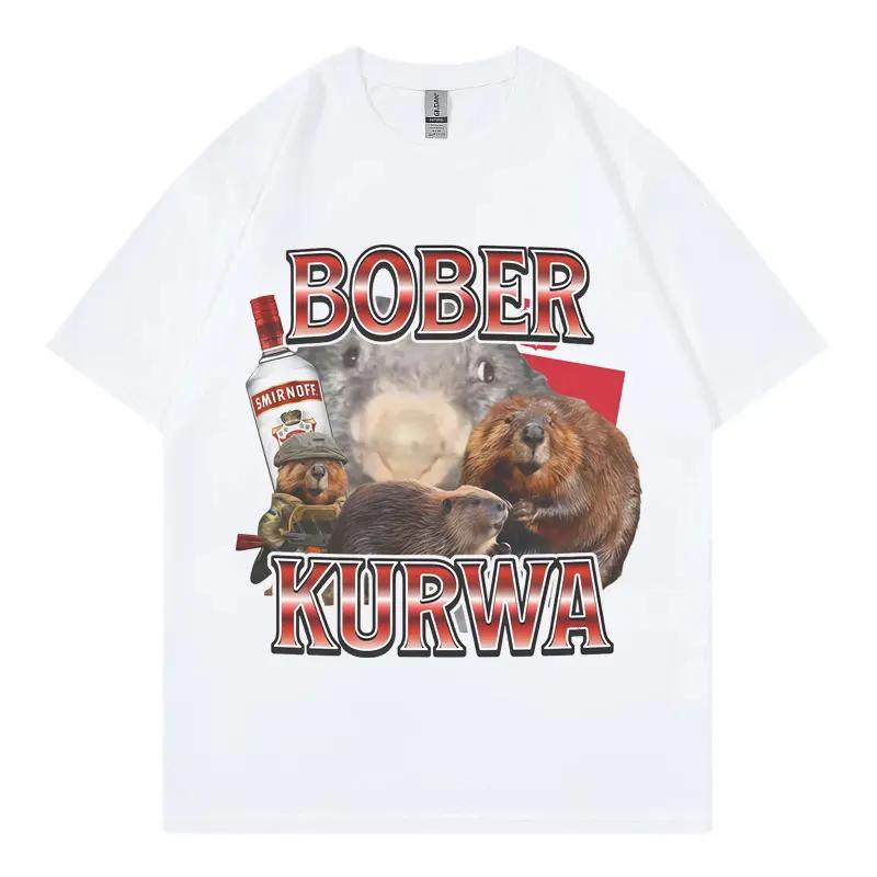 Bober Kurwa Fun Mouse Meme Tshirt Vintage Harajuku Y2k Tshirt Casual Fashionable and Comfortable Summer Print Tshirt