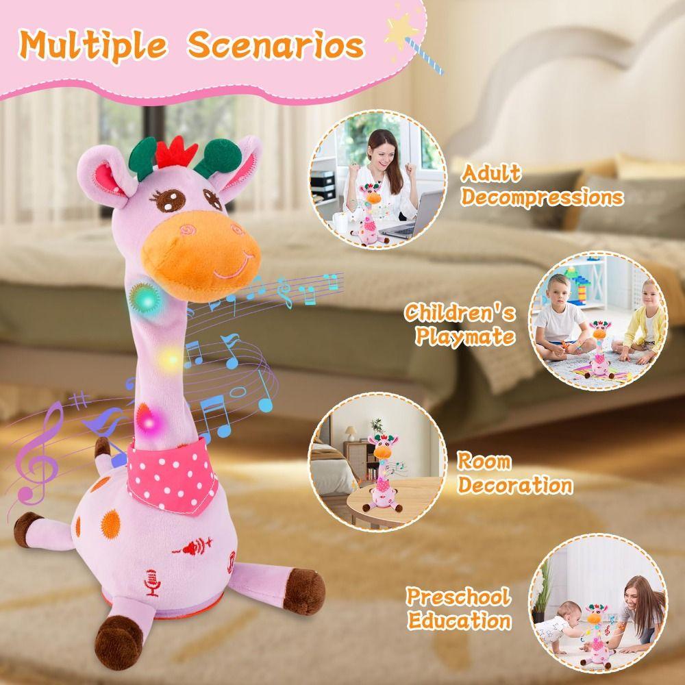 Repeating What You Say Dancing Talking Giraffe Toy with 10 Songs Plush Toy Doll  Gifts