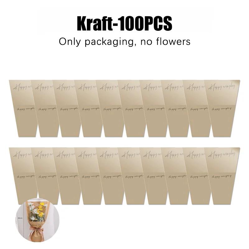 20-100PCS Transparent Floral Packaging Bags Roses Packaging Valentine's Day Happy Every Day Bouquet Bags Mother's Day Gift Bags