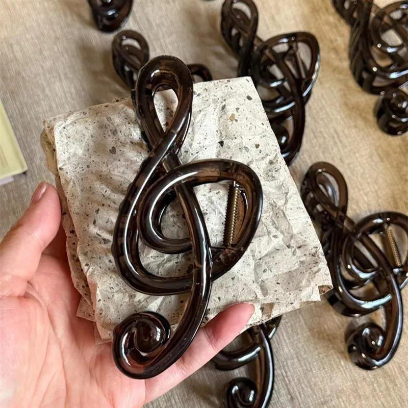 Retro Muzieknoot Grote Haarklemmen Eenvoudig Mode Koffiekleurige Koreaanse Haarspeld Hoofddeksels Accessoires voor Vrouwen Meisjes