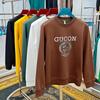 European Trend Men's Round Neck Double-Sided Cotton Hoodie - Comfortable Versatile Plus Velvet Long Sleeve Casual Top for Autumn/Winter