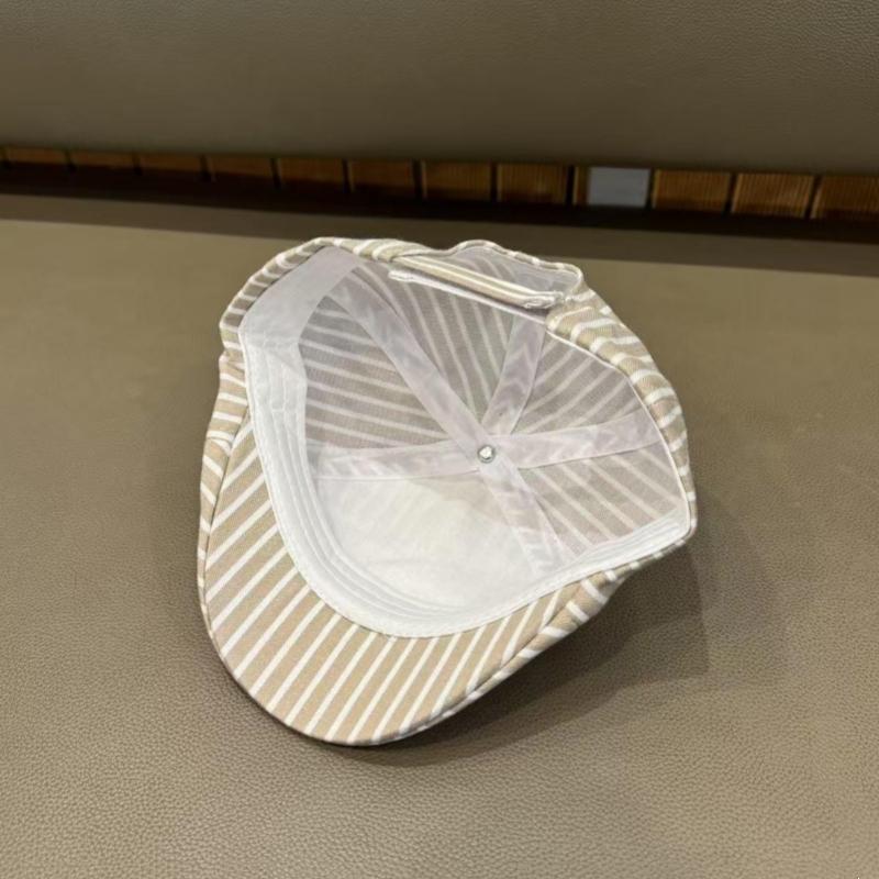 Fashion Striped Baby Beret Hat Spring Summer Letter Embroidery Short Brim Peaked Cap Boy Girl Toddler Kids Sun Visors
