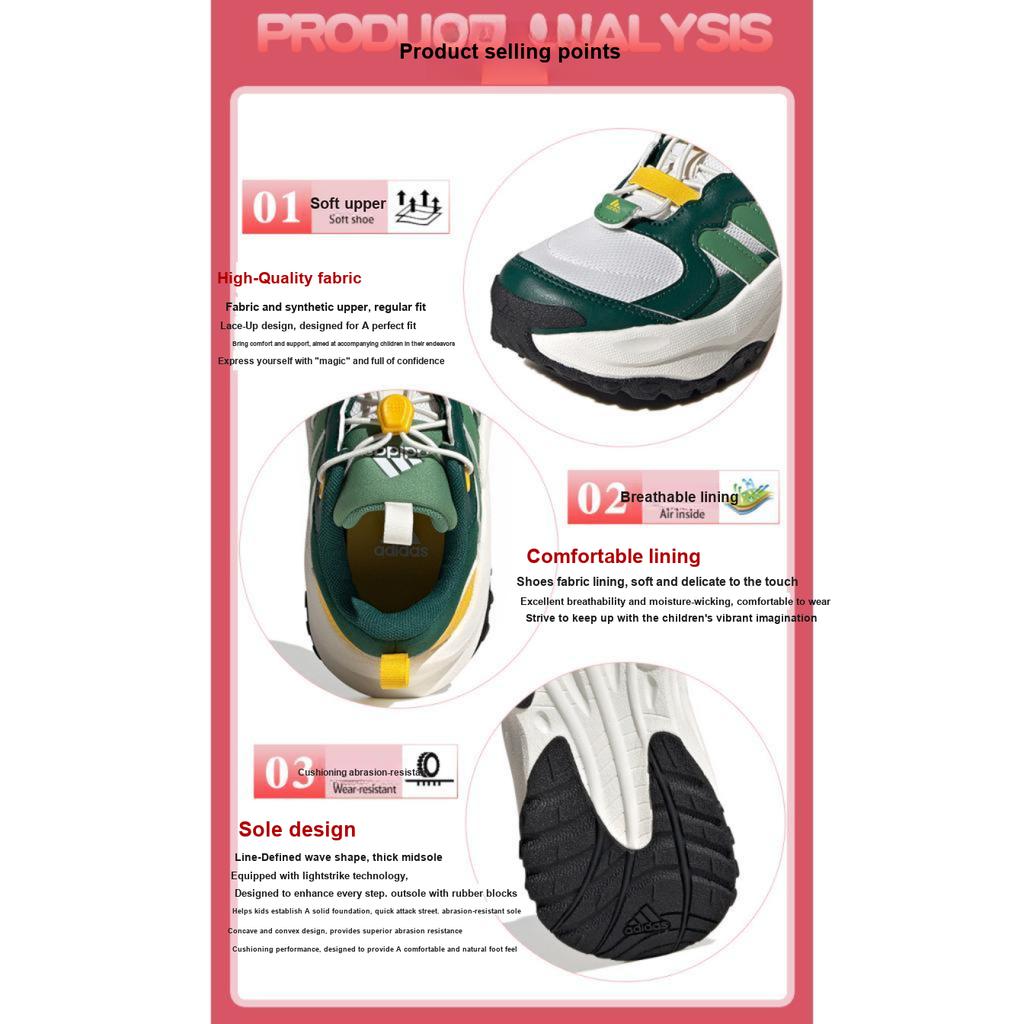 New Adidas Maxxwavy Anti Slip Wear Resistant Low Top Kids Lifestyle Shoes Green Kids' IH8683